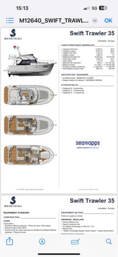 Motorboat Beneteau Swift Trawler 35 Plan du bateau