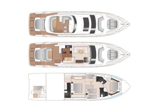 Motor Yacht Princess Yachts Princess S65 Plan du bateau