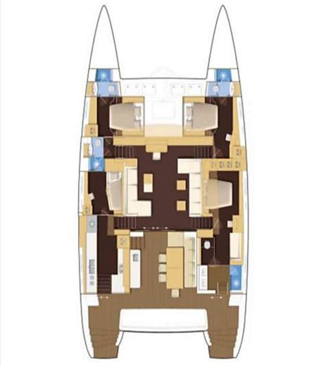 Catamaran Lagoon Lagoon 620 Plattegrond van de boot