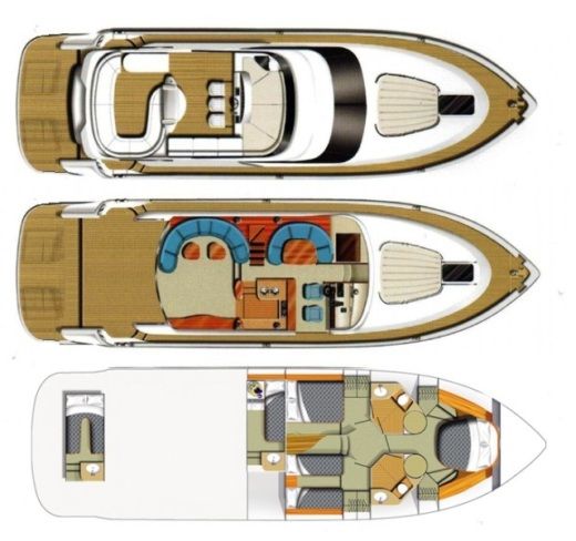 Motorboat FAIRLINE 60 SQUADRON Planimetria della barca