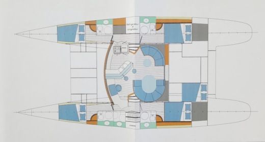 Catamaran Fountaine Pajot Marquises Plan du bateau