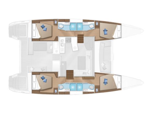 Catamaran Lagoon 450  Flybridge Plattegrond van de boot