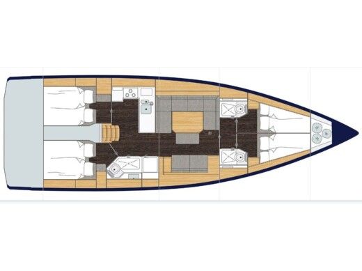 Sailboat  Bavaria C45 Holiday Plattegrond van de boot