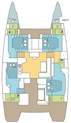 Catamaran Lagoon Lagoon 52 F - 4 + 2 cab. boat plan