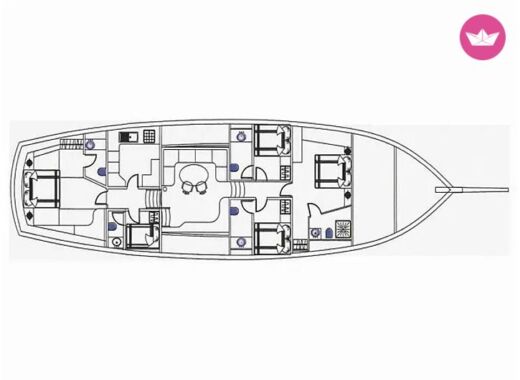 Sailboat  MOTORSAILOR DEA DEL MARE Plan du bateau