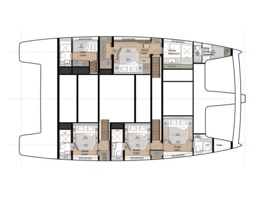 Catamaran  Sunreef 60 boat plan