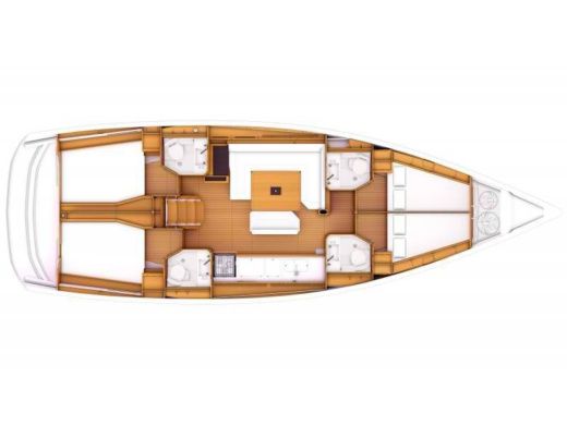 Sailboat  Sun Odyssey 469 Plattegrond van de boot