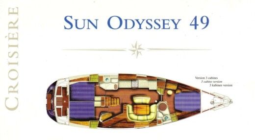 Sailboat Jeanneau Sun Odyssey 49 Boat layout