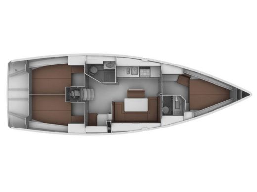 Sailboat Bavaria 40 Cruiser Plattegrond van de boot