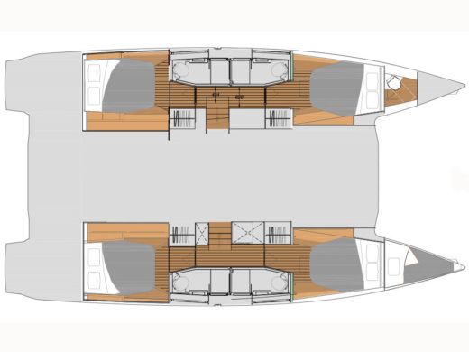Catamaran Fountaine Pajot Elba 45 Planimetria della barca
