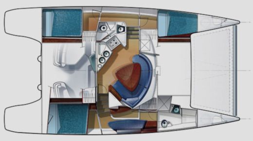 Catamaran Fountaine Pajot Lavezzi 40 Plano del barco