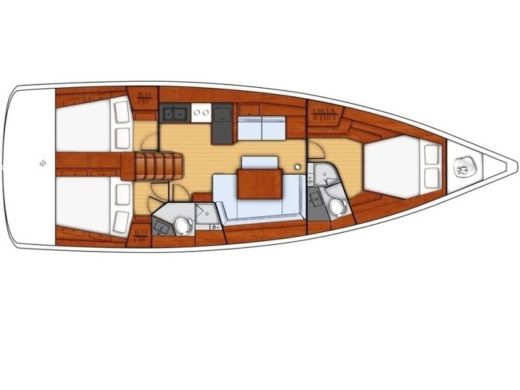 Sailboat Beneteau Oceanis 45 Plan du bateau