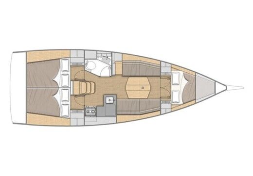 Sailboat Beneteau Oceanis 34 Plattegrond van de boot
