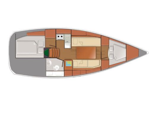 Sailboat Sunsail Sun Odyssey 319 Boot Grundriss