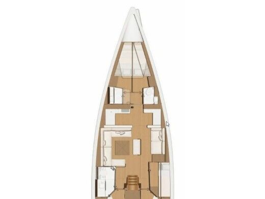 Sailboat  Dufour 520 Grand Large Plattegrond van de boot