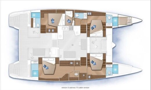 Catamaran Lagoon 52 F Planimetria della barca