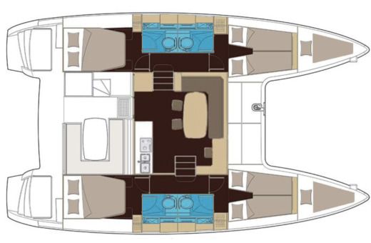 Catamaran Lagoon Lagoon 400 Boot Grundriss