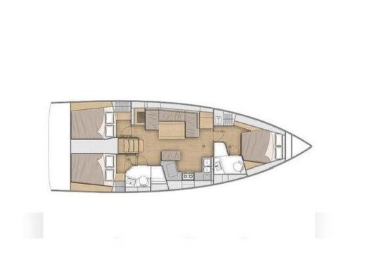 Sailboat Beneteau Oceanis 40.1 Plano del barco