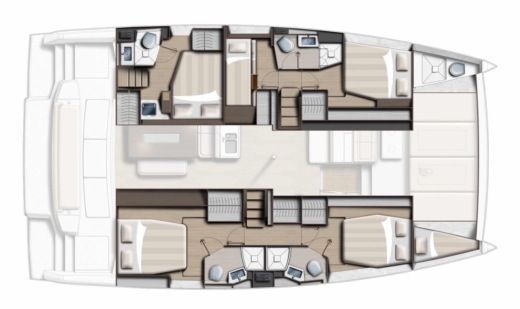 Catamaran Bali - Catana 4.6 Boot Grundriss