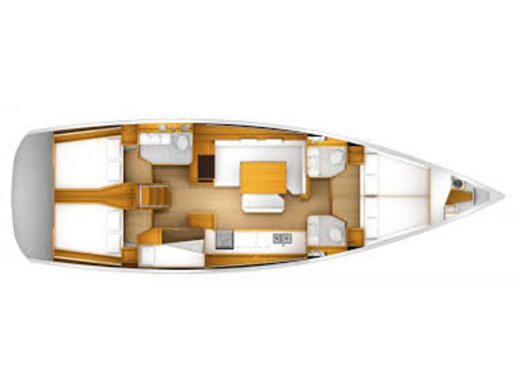 Sailboat  Sun Odyssey 49i Σχέδιο κάτοψης σκάφους