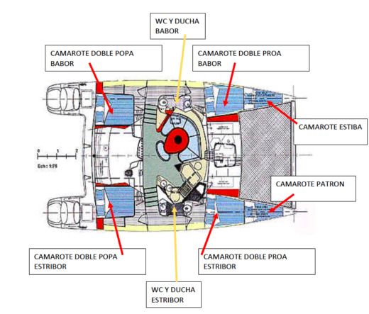 Catamaran Fontaine Pajot Belice 43 Boat layout