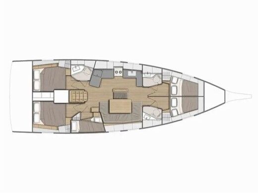 Sailboat  Oceanis 46.1 Plattegrond van de boot