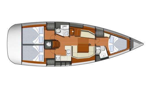 Sailboat Jeanneau Sun Odyssey 42i Performance Plan du bateau