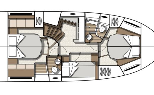 Motorboat Beneteau Gran Turismo 46 Boot Grundriss