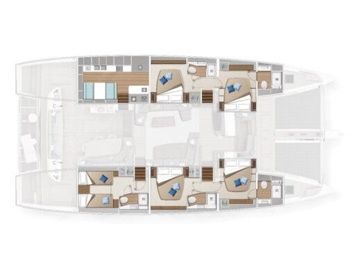 Catamaran  Lagoon Sixty 5 Boot Grundriss