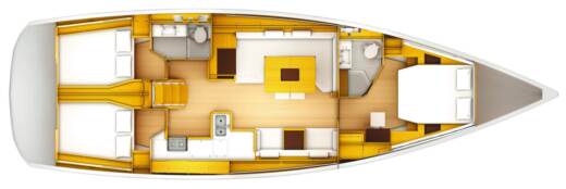 Sailboat JEANNEAU 509 Plattegrond van de boot
