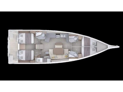 Sailboat  Oceanis 47 Plattegrond van de boot