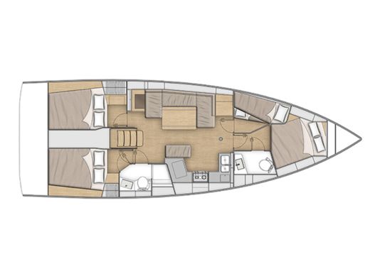 Sailboat Beneteau Oceanis 40.1 Plattegrond van de boot