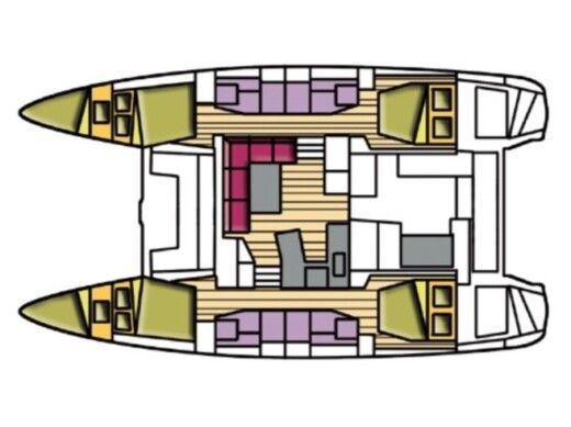 Catamaran Lagoon 42 Plattegrond van de boot