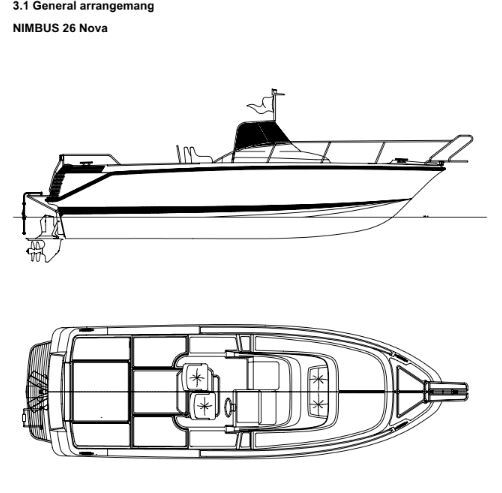 Motorboat Nimbus Nova 26 Plan du bateau