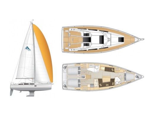 Sailboat Hanse 418 Plattegrond van de boot