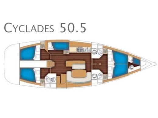 Sailboat Beneteau Cyclades 50 Plan du bateau