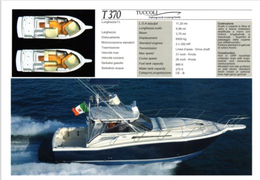 Motorboat Tuccoli T350 SportCruiser boat plan