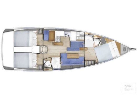 Sailboat Jeanneau Sun Odyssey 410 Plano del barco