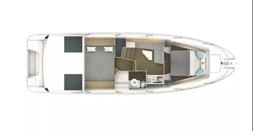 Motorboat Beneteau Gran Turismo 36 Boot Grundriss
