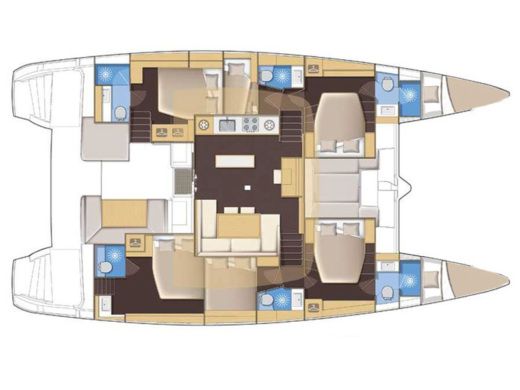 Catamaran  Lagoon 52 F boat plan