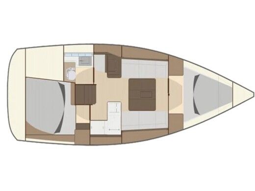 Sailboat  Dufour 335 Grand Large Plano del barco