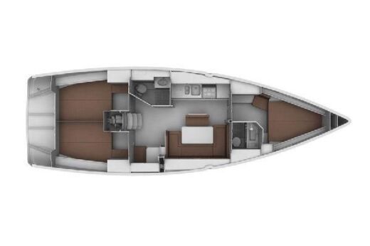 Sailboat Bavaria 40 Cruiser Plattegrond van de boot