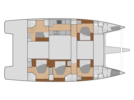 Catamaran  Samana 59 Plattegrond van de boot