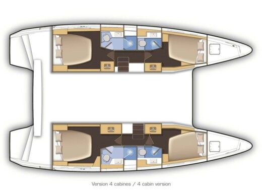 Catamaran  Lagoon 42   Boot Grundriss