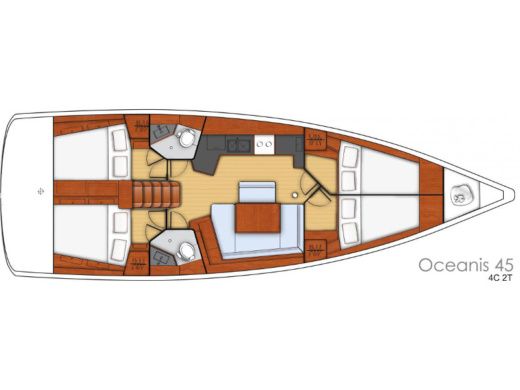 Sailboat BENETEAU OCEANIS 45 boat plan