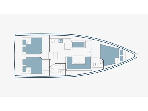 Sailboat  Bavaria C42 Boat layout