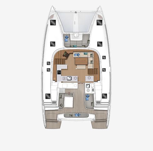 Catamaran Lagoon Lagoon 46 Boot Grundriss