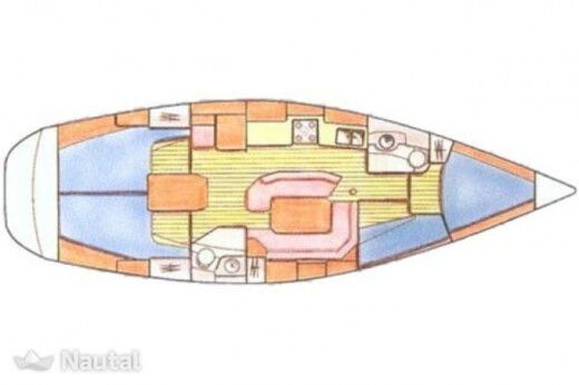 Sailboat Jeanneau Sun Odissey 42.2 Boot Grundriss