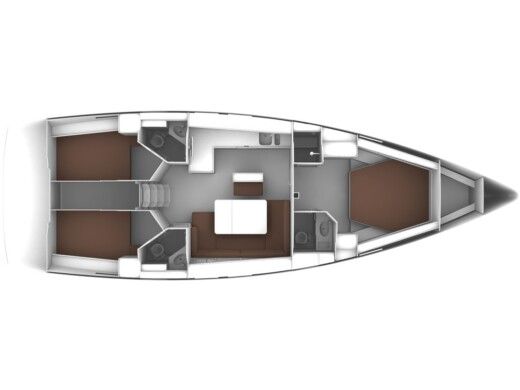Sailboat  Bavaria Cruiser 46 Plattegrond van de boot