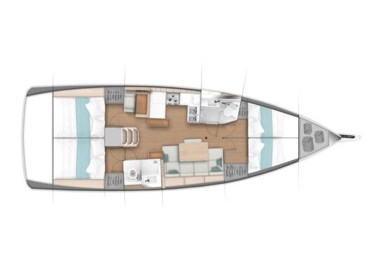Sailboat  JEANNEAU SO 440 Boot Grundriss
